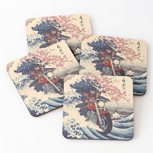 Item preview, Samurai Biker Riding Great Wave Ukiyo-e Art designed and sold by ZenStyleStudio.