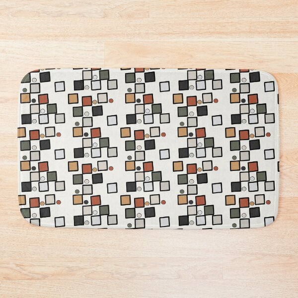 Item preview, Mid Century Modern Geometric Squares & Dots Abstract Pattern designed and sold by VibeShift Studio.