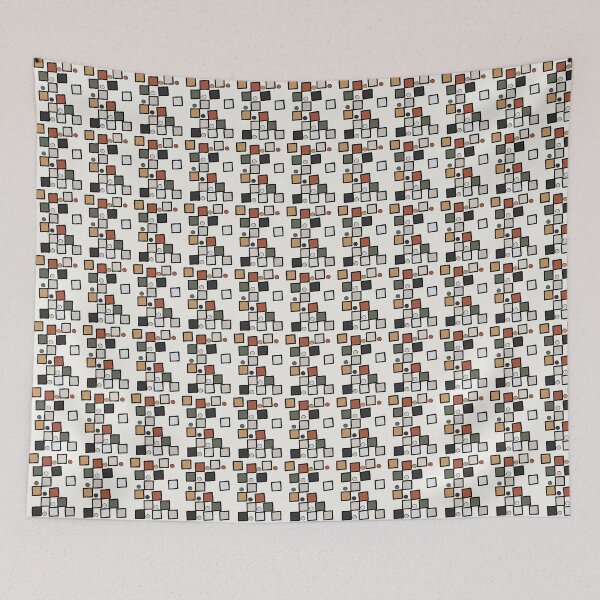 Item preview, Mid Century Modern Geometric Squares & Dots Abstract Pattern designed and sold by VibeShift Studio.