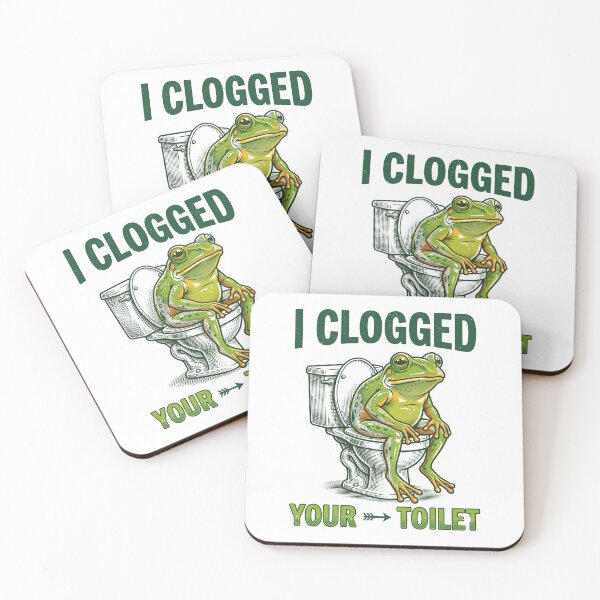 Item preview, I Clogged Your Toilet Funny Frog Bathroom Humor Gag Gift designed and sold by Doodleoub.