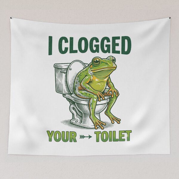 Item preview, I Clogged Your Toilet Funny Frog Bathroom Humor Gag Gift designed and sold by Doodleoub.