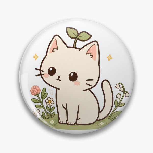 Item preview, Kitty in garden designed and sold by Kitty-and-Cat.