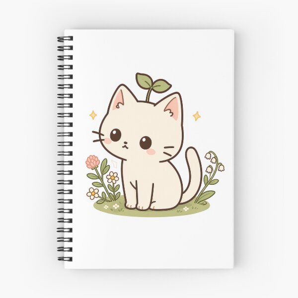 Item preview, Kitty in garden designed and sold by Kitty-and-Cat.