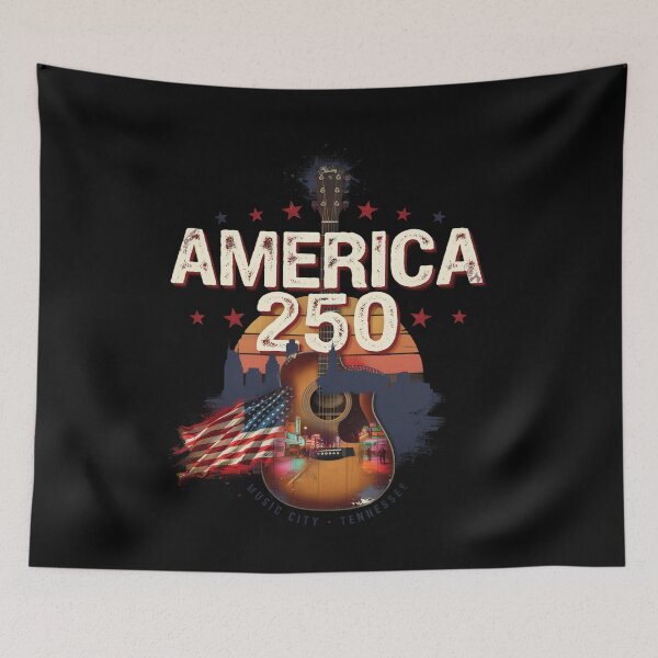 Item preview, America 250 Nashville Tennessee Music City Semiquincentennial 1776 - 2026 Guitar Flag v2 designed and sold by DarylWelsh2024.