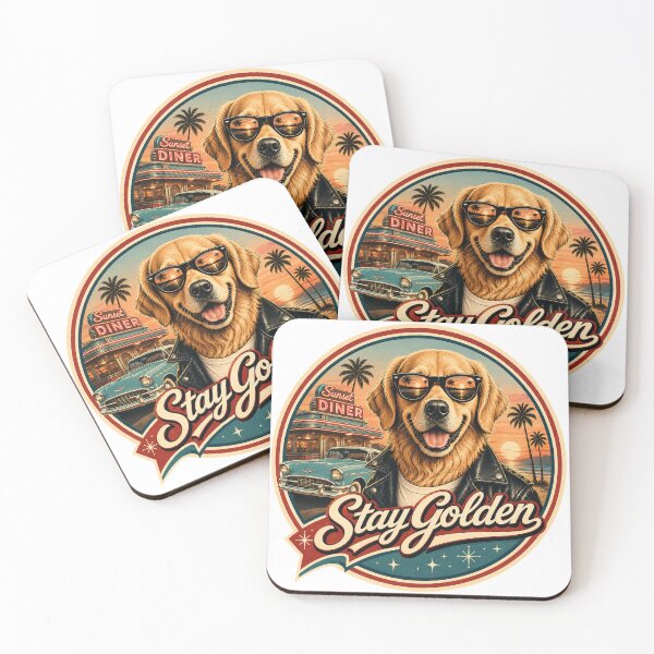 Item preview, Stay Golden | Retro 50s Golden Retriever Diner designed and sold by FireWildChild.