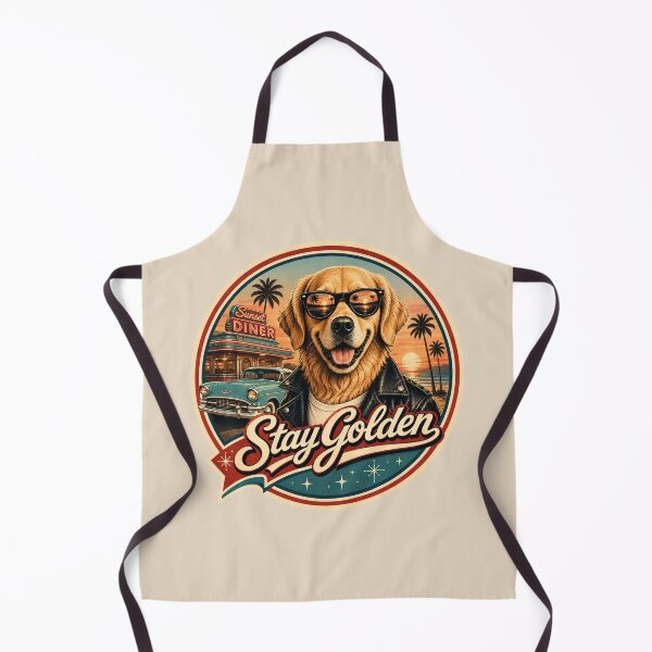 Item preview, Stay Golden | Retro 50s Golden Retriever Diner designed and sold by FireWildChild.