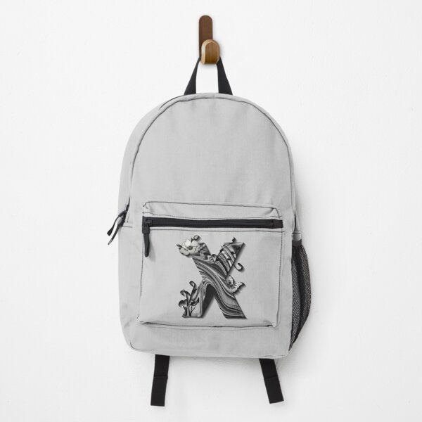 Item preview, Letter X Botanical Monogram black and white liquid marble designed and sold by iRenza.
