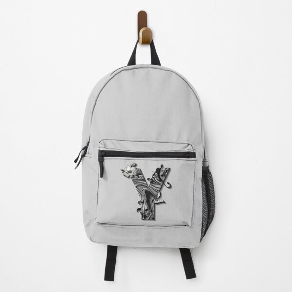 Item preview, Letter Y Botanical Monogram black and white liquid marble designed and sold by iRenza.