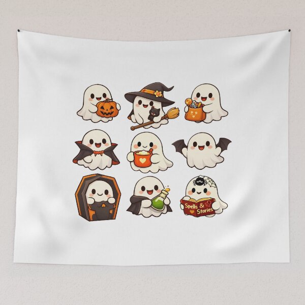 Item preview, Cute Halloween Ghost Sticker Pack Kawaii Spooky Boo Halloween Gift designed and sold by Artycom.