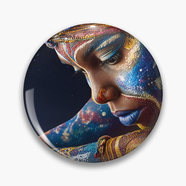 Item preview, Vibrant Cosmic Body Art Portrait of a Woman designed and sold by Artessie.