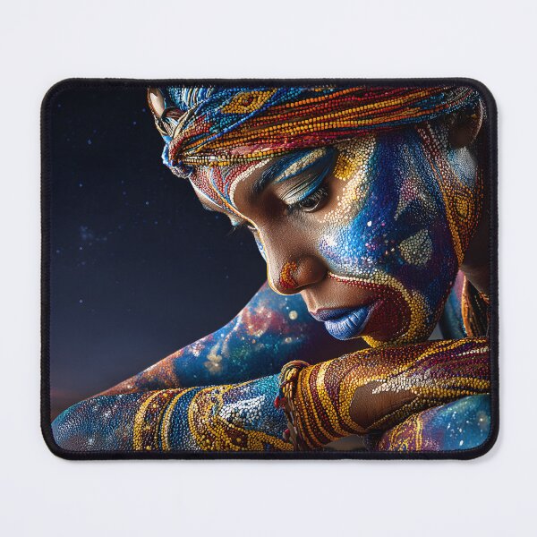 Item preview, Vibrant Cosmic Body Art Portrait of a Woman designed and sold by Artessie.