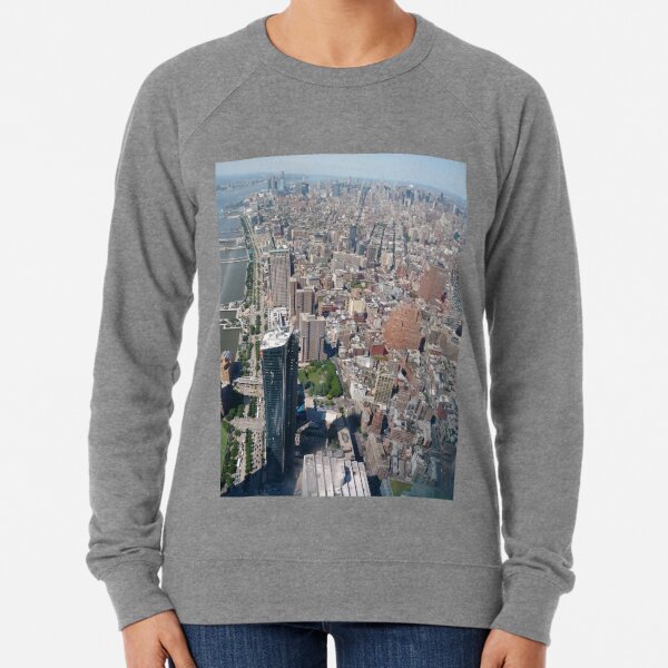 Aerial photography, New York City, Manhattan, Brooklyn, New York, streets, buildings, skyscrapers, #NewYorkCity, #Manhattan, #Brooklyn, #NewYork, #streets, #buildings, #skyscrapers, #cars Lightweight Sweatshirt
