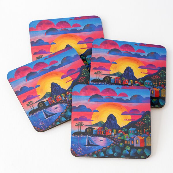 Item preview, Rio de Janeiro Sunset – Contemporary Brazilian Landscape Art designed and sold by BrazilArtShop.