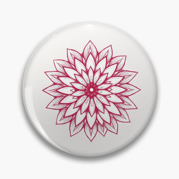 Item preview, Magenta & White Blooming Flower Mandala Hand Drawn Art designed and sold by VibeShift Studio.