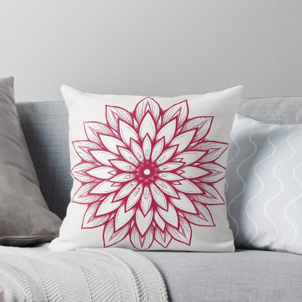 Item preview, Magenta & White Blooming Flower Mandala Hand Drawn Art designed and sold by VibeShift Studio.