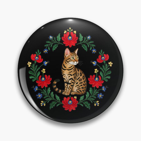 Artikelvorschau, Floral Wreath Bengal – Gestickter Katzen Blumenkranz entworfen und verkauft von Bengoer18.