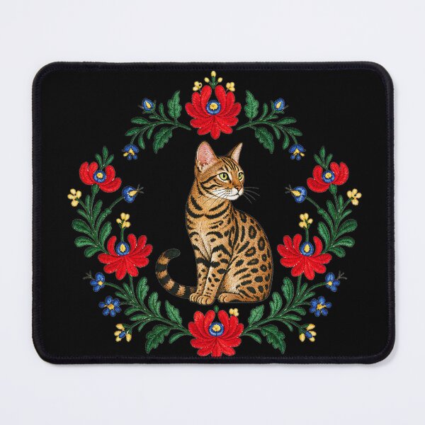 Item preview, Floral Wreath Bengal – Embroidered Cat Flower Wreath designed and sold by Bengoer18.