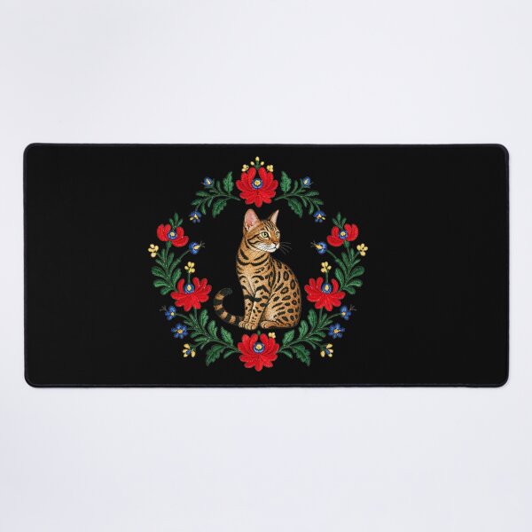 Artikelvorschau, Floral Wreath Bengal – Gestickter Katzen Blumenkranz entworfen und verkauft von Bengoer18.