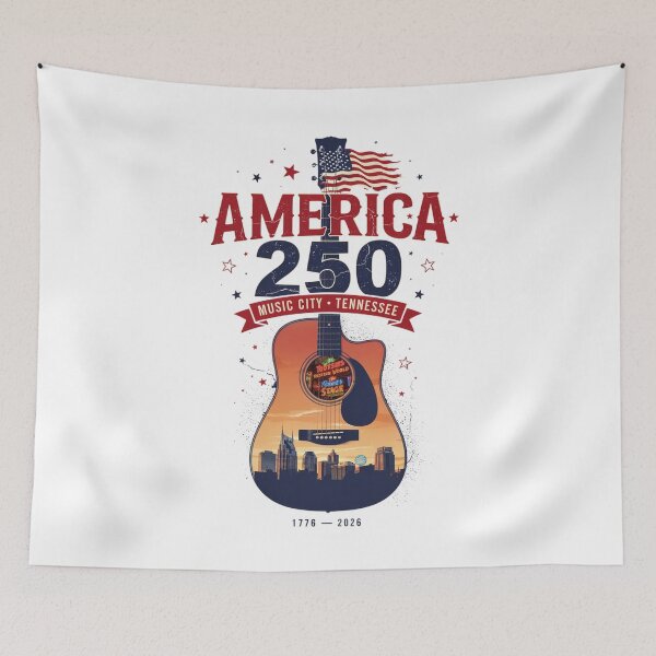Item preview, America 250 Nashville Tennessee Music City Semiquincentennial 1776 - 2026 Guitar Flag v4 designed and sold by DarylWelsh2024.