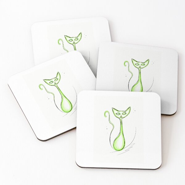 Item preview, Neon Green Cat – Minimalist Line Art designed and sold by Sztyep88.