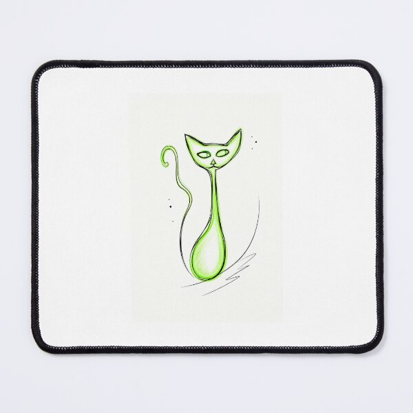 Item preview, Neon Green Cat – Minimalist Line Art designed and sold by Sztyep88.