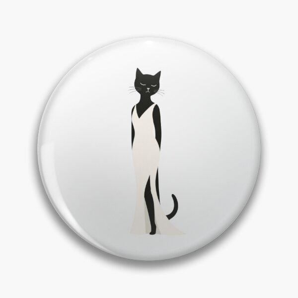 Item preview, Elegant Black Cat in Evening Dress designed and sold by Inka Moon Design.