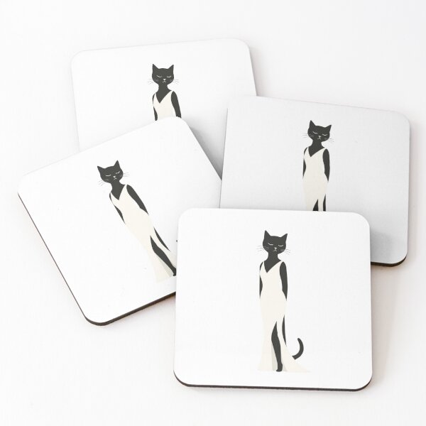 Item preview, Elegant Black Cat in Evening Dress designed and sold by Inka Moon Design.