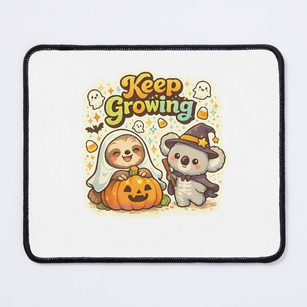 Item preview, Keep Growing Cute Halloween Koala & Ghost Sloth Retro Kawaii Design designed and sold by HoMya.