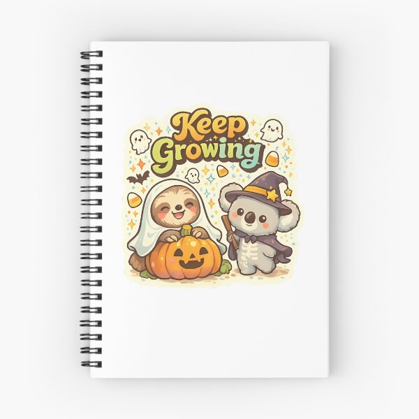 Item preview, Keep Growing Cute Halloween Koala & Ghost Sloth Retro Kawaii Design designed and sold by HoMya.