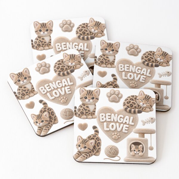 Item preview, Bengal Love – Cute 3D Plush Cat Set designed and sold by Bengoer18.