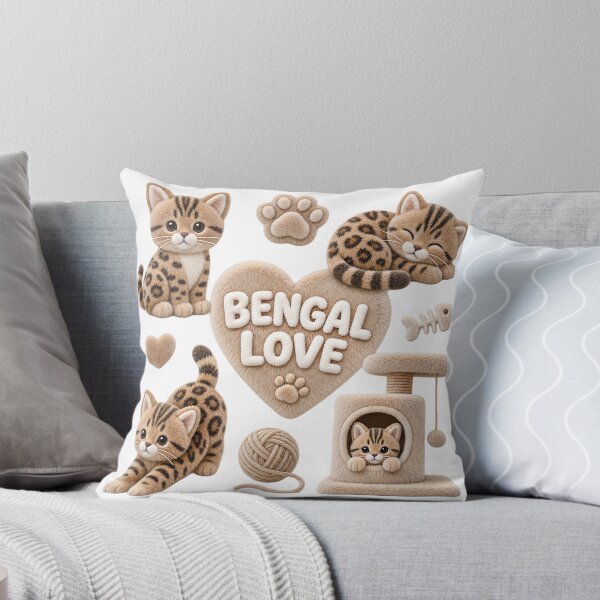 Item preview, Bengal Love – Cute 3D Plush Cat Set designed and sold by Bengoer18.