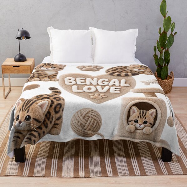 Item preview, Bengal Love – Cute 3D Plush Cat Set designed and sold by Bengoer18.