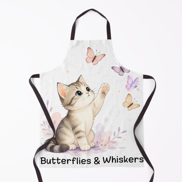 Item preview, Butterflies & Whiskers-Cute Cat and Buttefly kawaii design designed and sold by teeNova Wear.