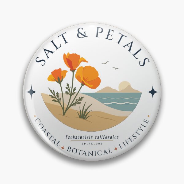 Artikelvorschau, Salt & Petals – Kalifornische Mohn-Küstenabzeichen entworfen und verkauft von N72 Heritage.