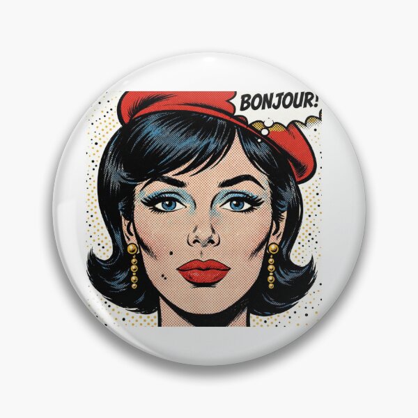 Item preview, Bonjour Pop Art Woman Red Beret French Vintage Portrait designed and sold by MAISON SYLVIE.