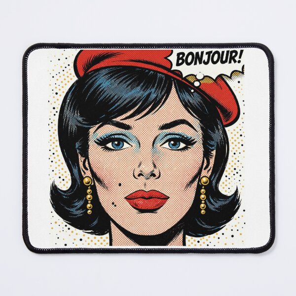 Item preview, Bonjour Pop Art Woman Red Beret French Vintage Portrait designed and sold by MAISON SYLVIE.
