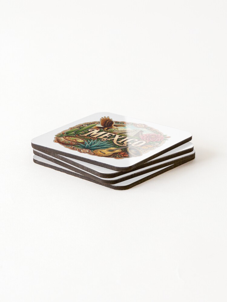 Thumbnail 4 of 5, Coasters (Set of 4), Mexico designed and sold by FunFitsFactory.