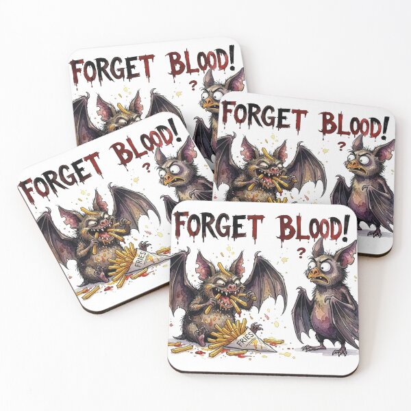 Item preview, Forget Blood Give Me Fries Funny Bat Vampire Foodie designed and sold by chriswo-design.