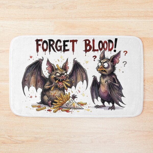 Item preview, Forget Blood Give Me Fries Funny Bat Vampire Foodie designed and sold by chriswo-design.