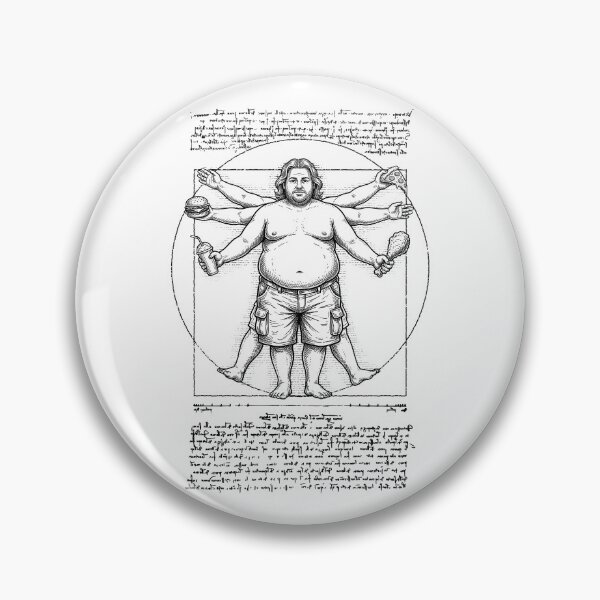 Item preview, Fat Vitruvian Man Funny Dad Bod Da Vinci Father's Day designed and sold by GrandeDuc.