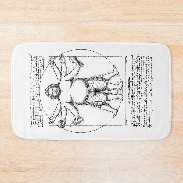 Item preview, Fat Vitruvian Man Funny Dad Bod Da Vinci Father's Day designed and sold by GrandeDuc.