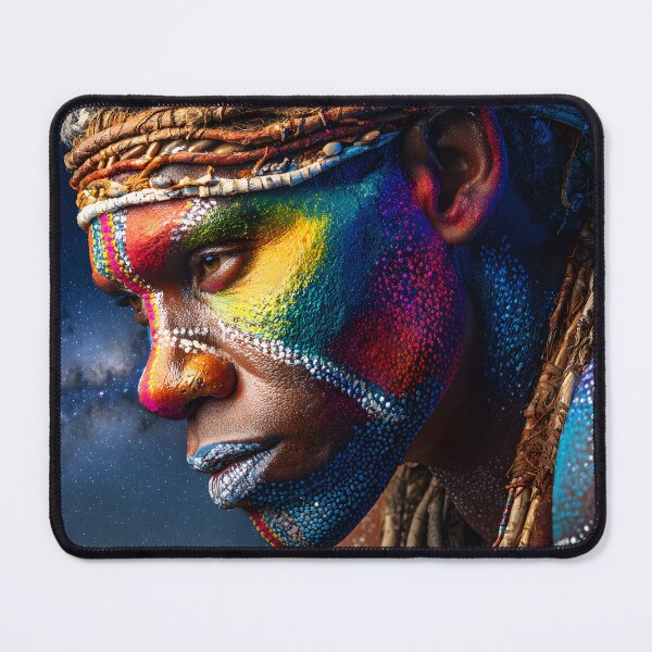 Item preview, Colorful Tribal Portrait with Artistic Patterns designed and sold by Artessie.