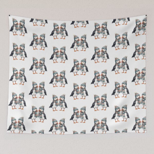 Item preview, Twin Cozy Puffins designed and sold by Roy & Tiffany.