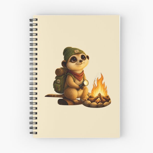Item preview, Camping Meerkat by the Campfire | Cute Adventure Camper Animal designed and sold by inkaylindesign.