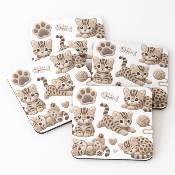 Item preview, Fluffy Bengal Kittens – Cute 3D Baby Cat Set designed and sold by Bengoer18.