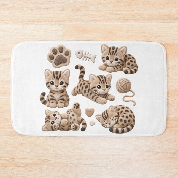 Item preview, Fluffy Bengal Kittens – Cute 3D Baby Cat Set designed and sold by Bengoer18.