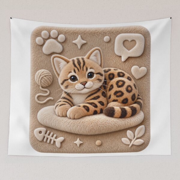 Item preview, Cozy Plush Bengal – Fluffy 3D Cat Patch designed and sold by Bengoer18.