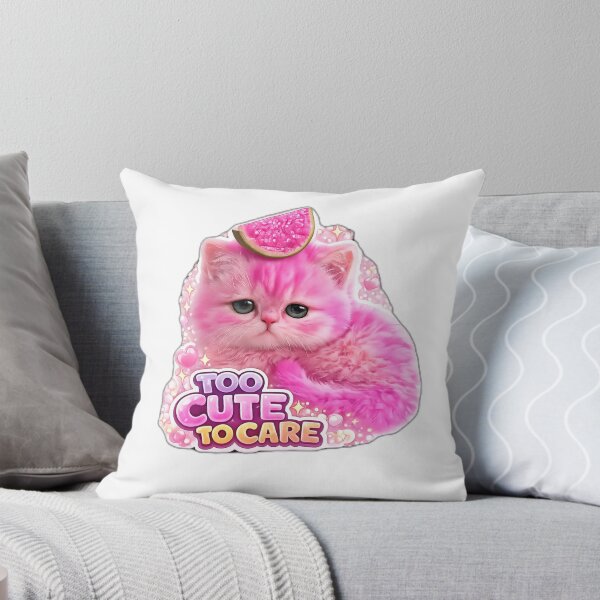 Item preview, Too Cute To Care Pink Kitten designed and sold by gerito1991bs.