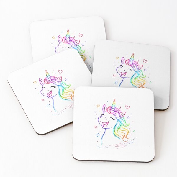 Item preview, Happy Rainbow Unicorn – Colorful Minimalist Line Art designed and sold by Sztyep88.