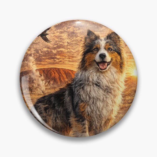 Item preview, Australian Shepherd Outback Australia  Vintage Adventure Dogs™  Retro Travel Dog Design designed and sold by TeeVibeHaus.